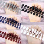 Накладные ногти с полным покрытием, Матовые акриловые накладные ногти, наконечники сделай сам, декоративные инструменты для маникюра, аксессуары, 24 шт.