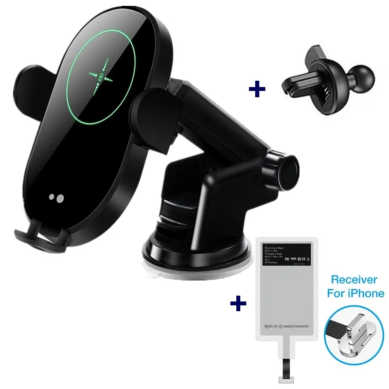 Tongdaytech 15 Вт Qi Беспроводное Автомобильное зарядное устройство для Iphone 8 XR XS 11 Pro MAX автомобильное быстрое зарядное устройство для samsung S10 S9 S8 Plus Xiaomi - Тип штекера: For Iphone