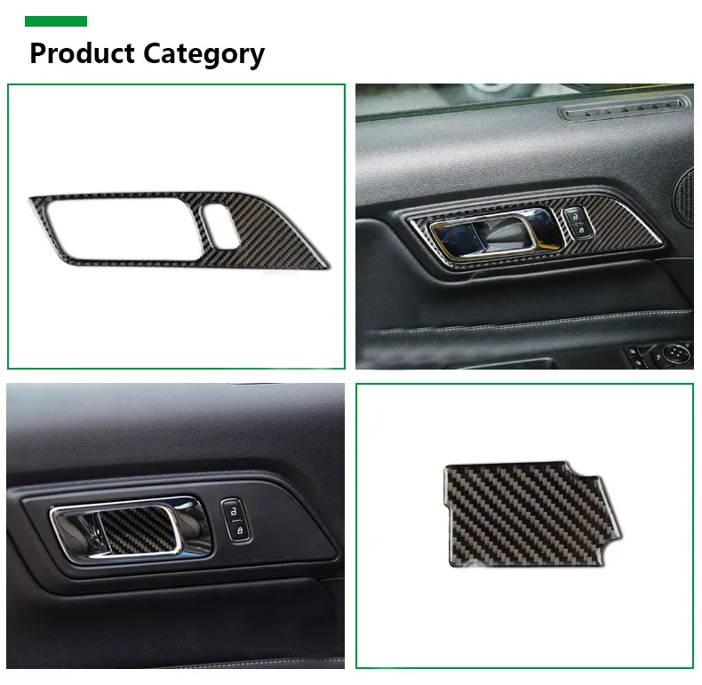 

Airspeed carbon fiber Door inner Handles Door Bowl Decorative for Ford Mustang Car Stickers Car-Styling 2015 2016 2017