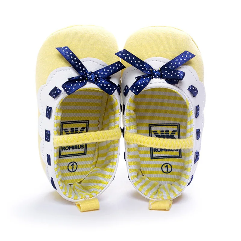 

Spring and Autumn New Bowknot Infant Princess Shoes 0-18M Baby Girls Cotton Elastic Band Breathable Comfortable Toddler Shoes