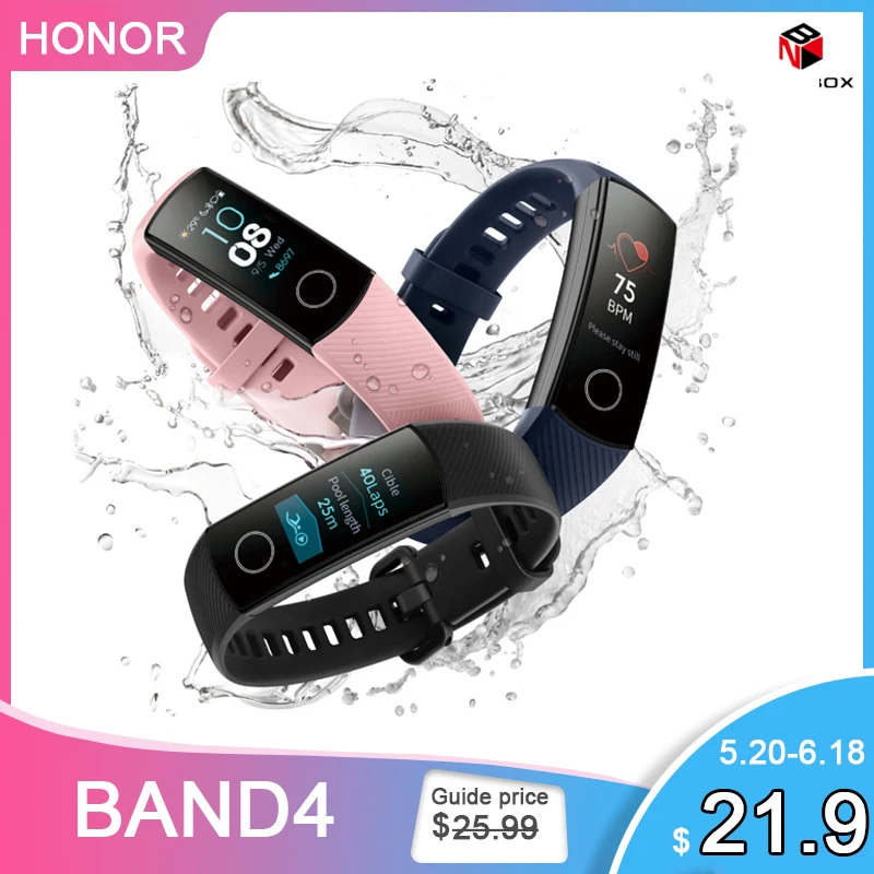 Huawei Honor Band 4 глобальная Версия смарт браслет Amoled водонепроницаемый Сенсорный
