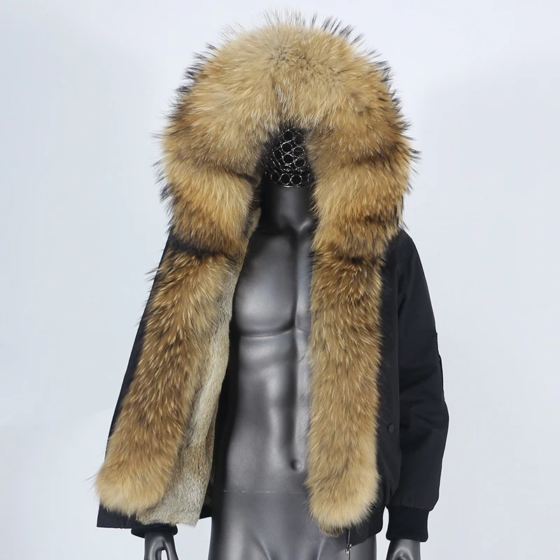 Мужская куртка бомбер с капюшоном CXFS черная водонепроницаемая подкладкой из