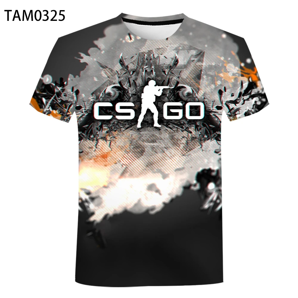 Футболка мужская с коротким рукавом круглым вырезом и 3D-принтом | Мужская одежда