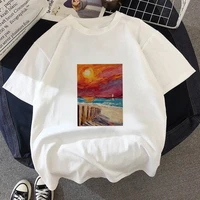 2021painting printed t shirts fashion aesthetic white t shirt 90s cute art tee hipster grunge top streetclothing