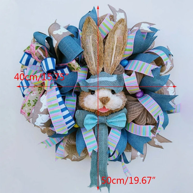 

Easter Decorations Bunny Artificial Wreath Hanging Garland Wall Door Ornaments 95AA