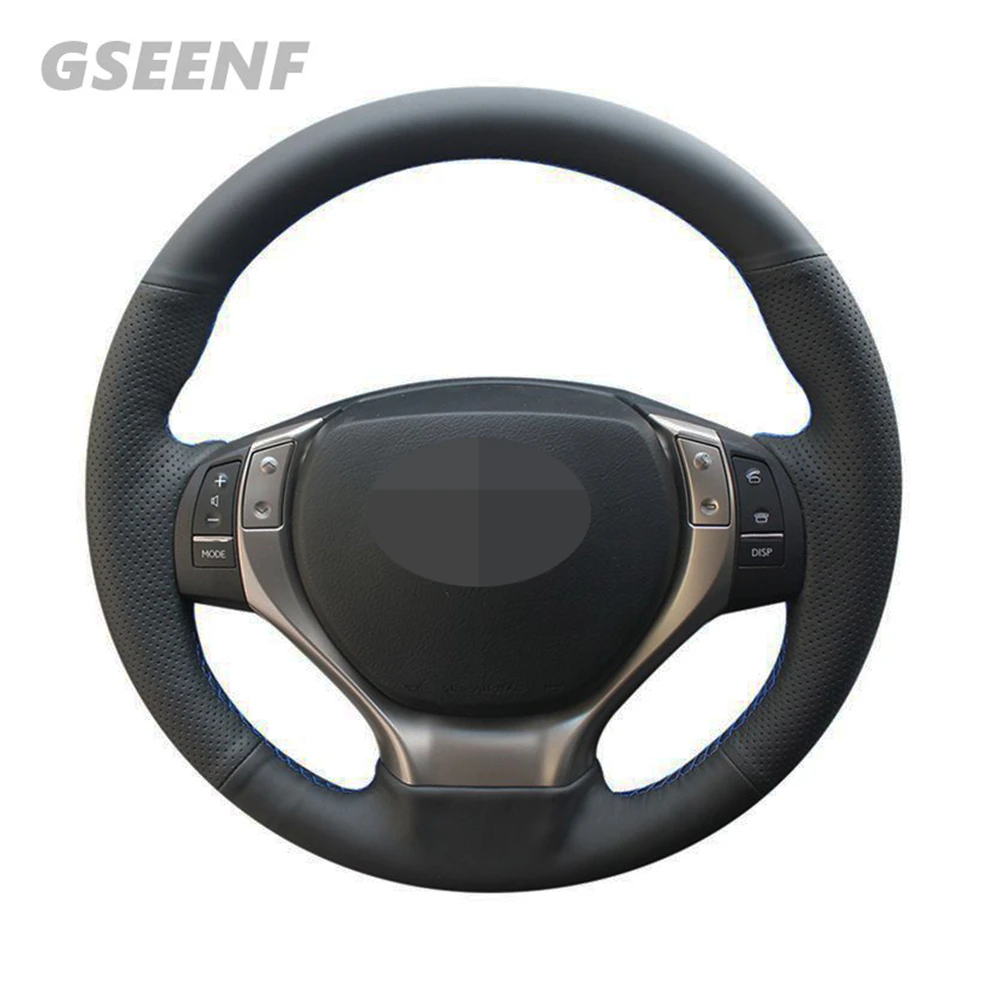 

For Lexus ES250 ES300h GS250 GS300h RX270 RX350 Car Steering Wheel Cover Black Hand-stitched Wearable Genuine Leather