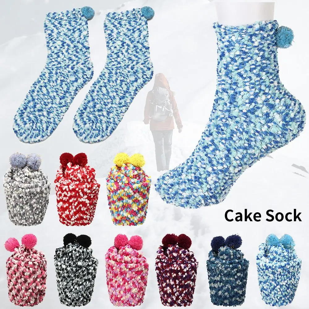 

Fashion Winter Warm Soft Elastic Knited Hosiery Fluffy Stockings Floor Socks Cake Sock