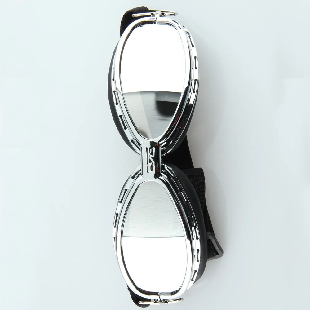 Серебряный винтажный Пилот шлем очки крейсер мотоциклетные кафе гонщик