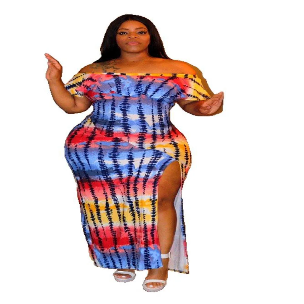 Летнее женское платье с разрезом без бретелек коротким рукавом|Женские платья| |