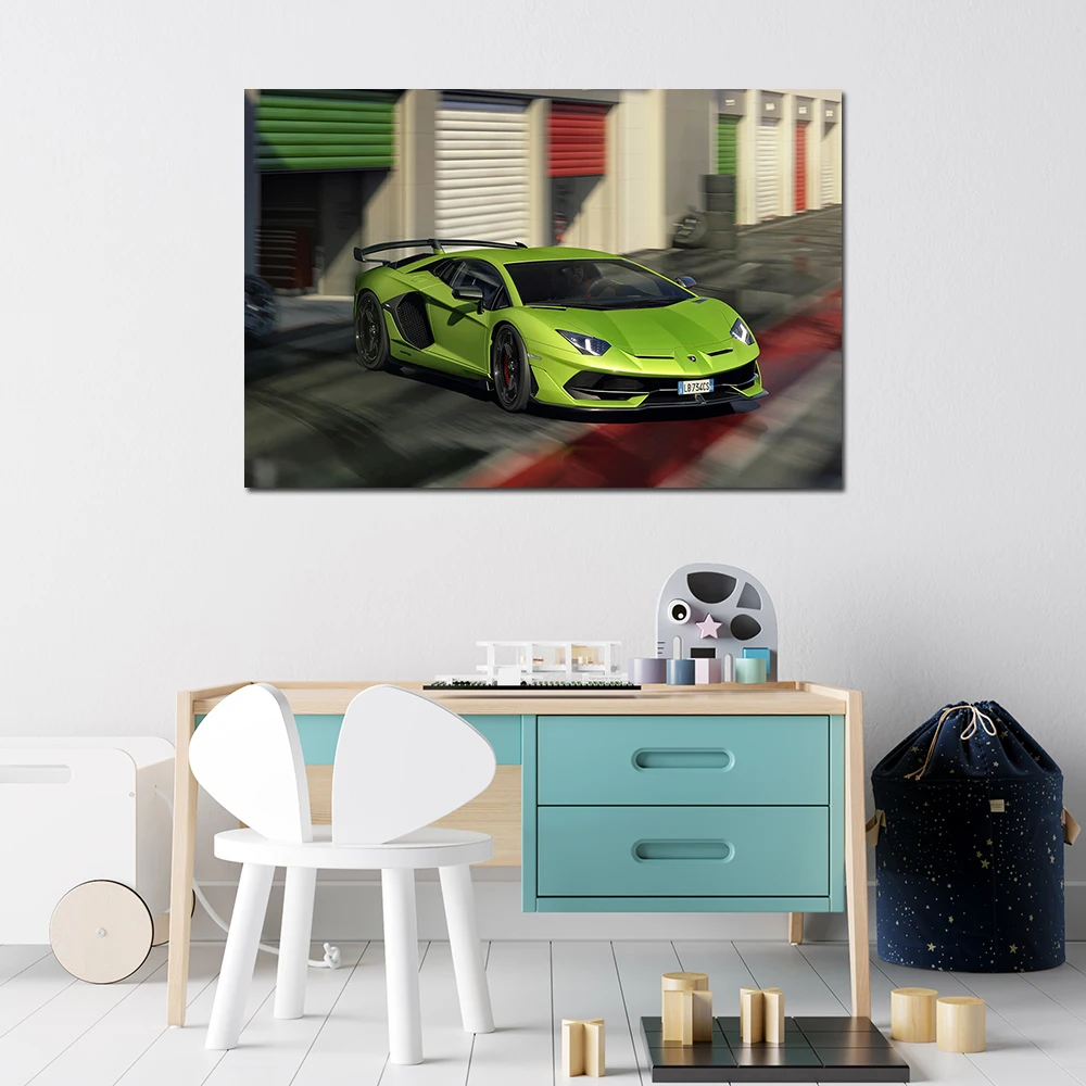 Lambo Aventador SVJ супер автомобильные постеры холст ткань принты DIY картины в рамке