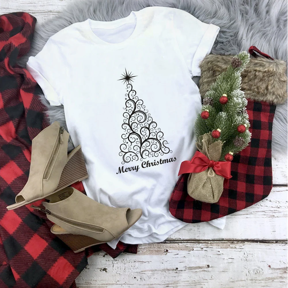 Showtly Superhero Marvel Merry Christmas Women T Shirt Kawaii Short Sleeve Harajuku Casual Vintage Super Soft Plus Size Tops