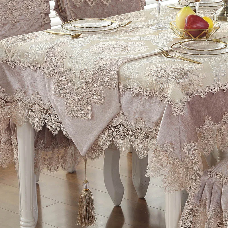 Настольная дорожка с Европейским вышивкой кружевной современный