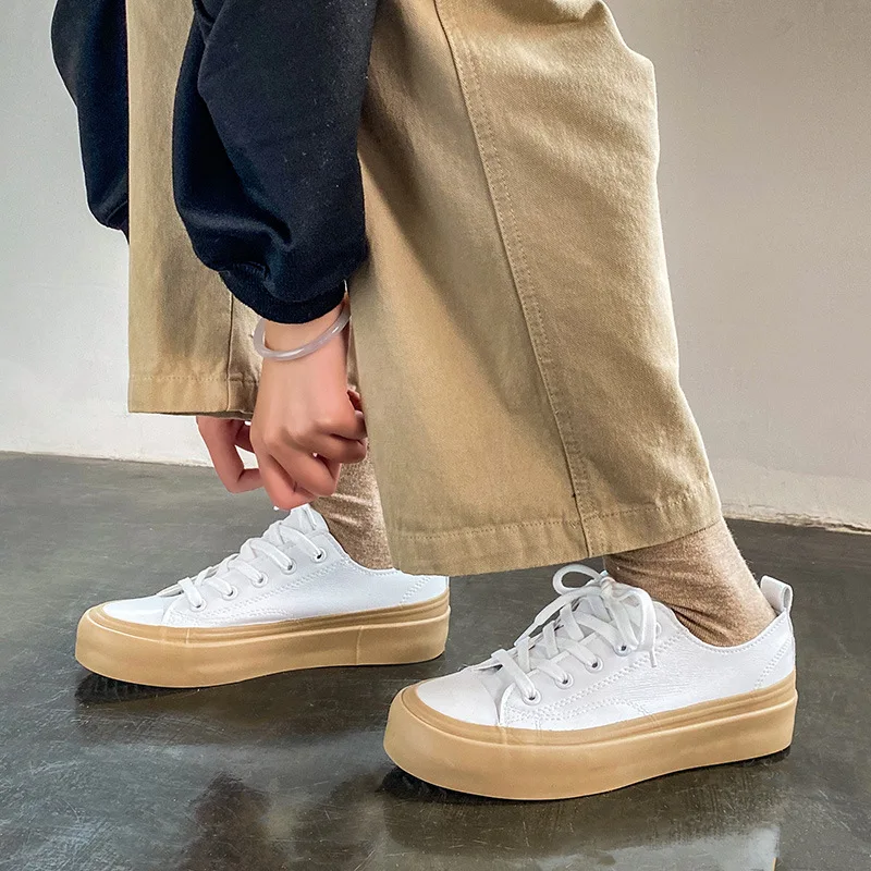 

Women Platforms White Sneakers Leather Casual Fashion Comfortable Plateform Womens Leather Shoes Sale New High Chunky Sneakers