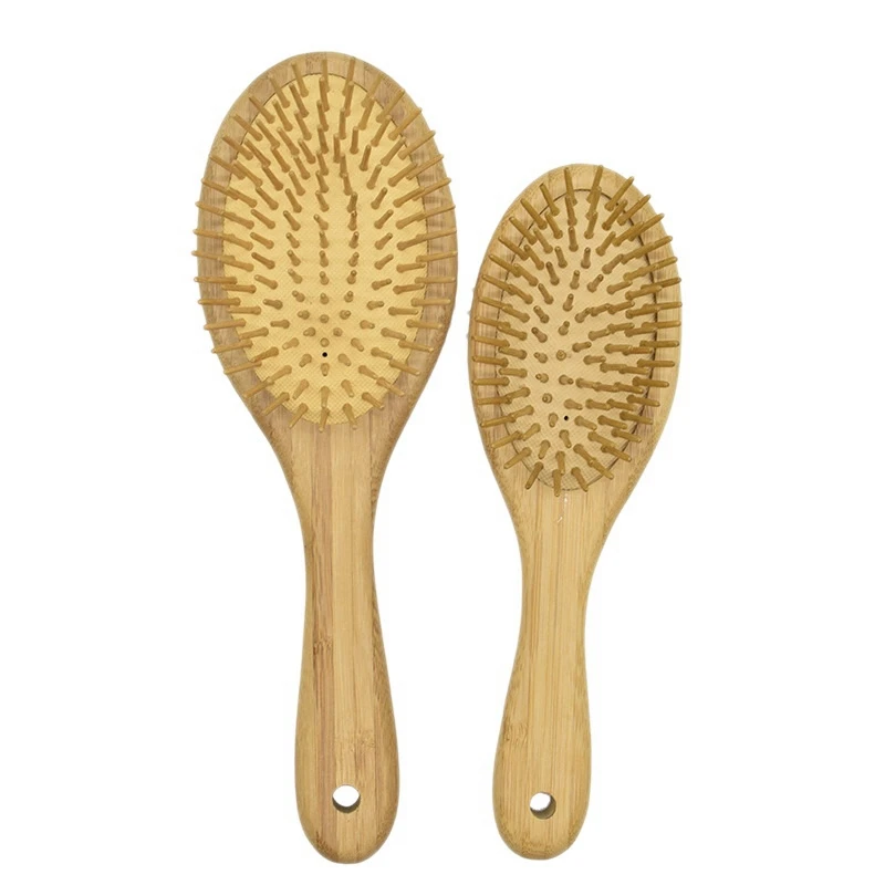 

2Pcs Wooden Paddle Hair Brush Bamboo Airbag Massage Comb Scalp Massage Hair Comb,Hair Care Healthy Bamboo Comb