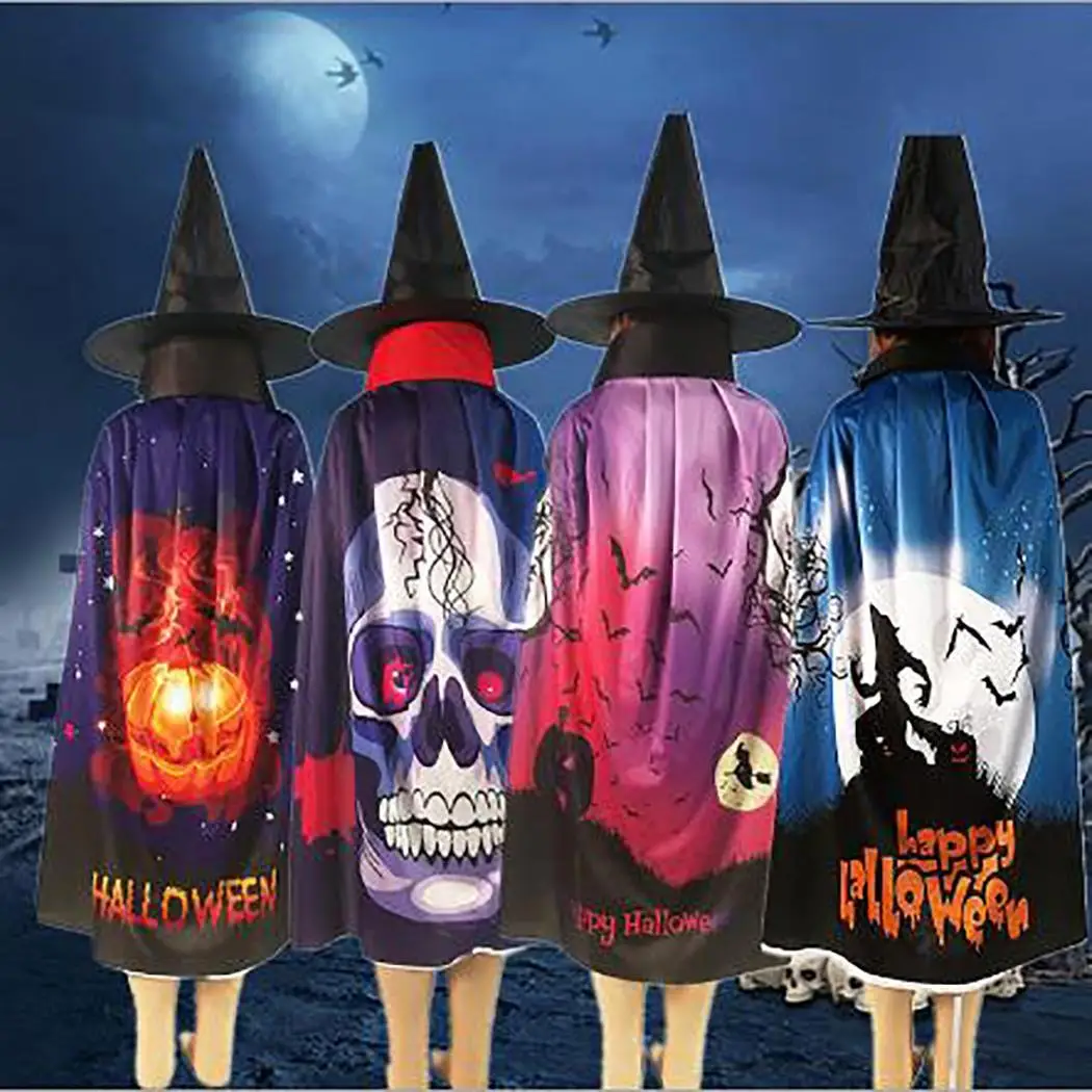 4 стиля Хэллоуин вампиры плащ и шляпа ведьмы набор вечерние костюм