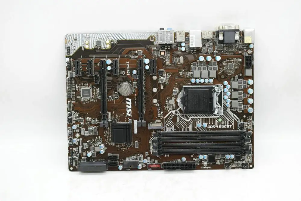 Материнская плата MSI Z170 S01 материнская LGA1151 DDR4 ATX M.2 64 Гб протестирована + экран