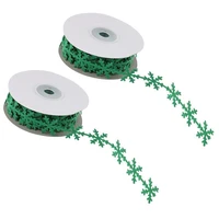 2pcs christmas snowflake packaging ribbons decorative gift wrapping ribbons