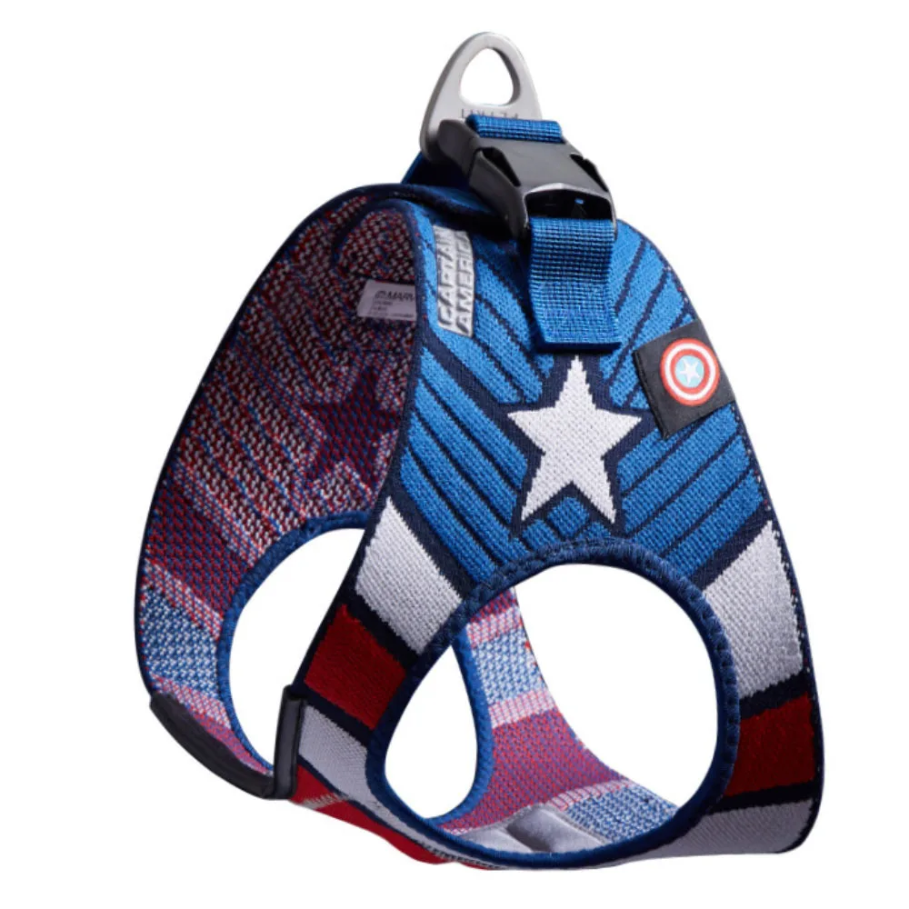 Captain America Youpin поводок для собак и кошек, Регулируемый жилет для домашних животных, поводок для прогулок, поводок для щенков, поводок для маленьких и средних собак, Человек-паук, Капитан Америка - Цвет: Captain America