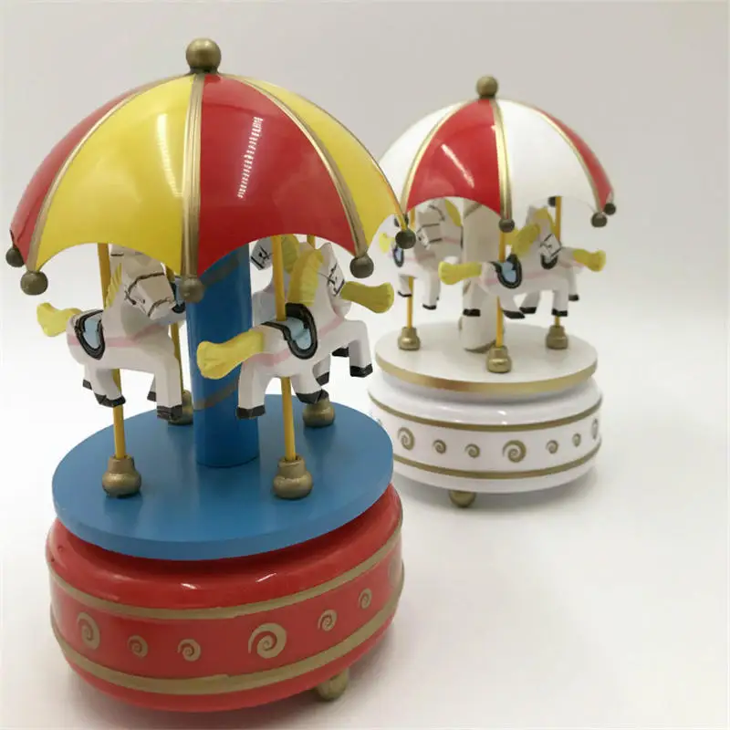 Крутящаяся Карусель лошадь музыкальная шкатулка завершать работу детская