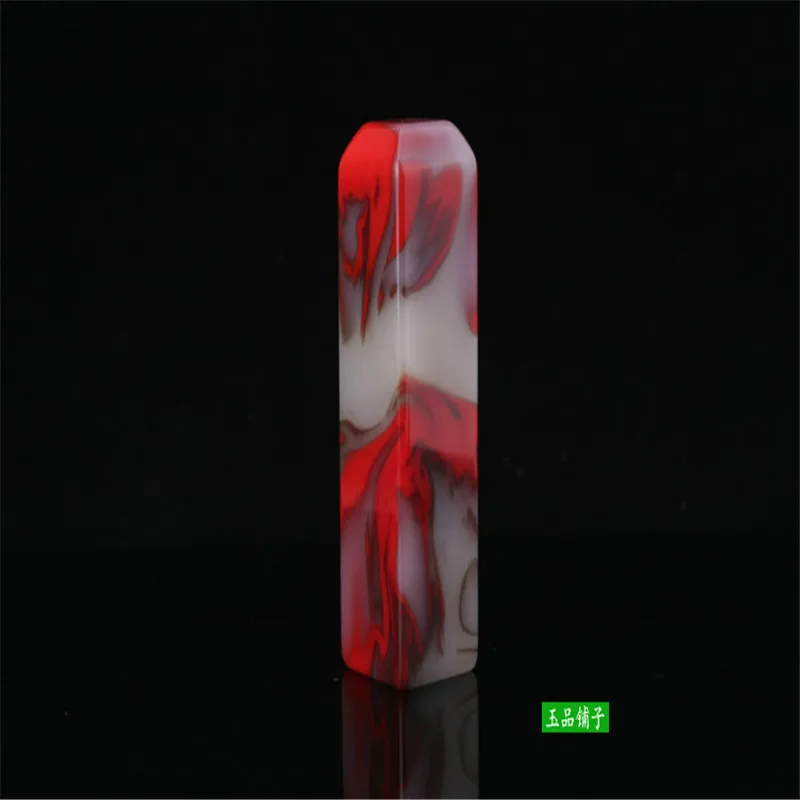 Китайская ручная резная курица кровавый камень квадратная печать натуральный