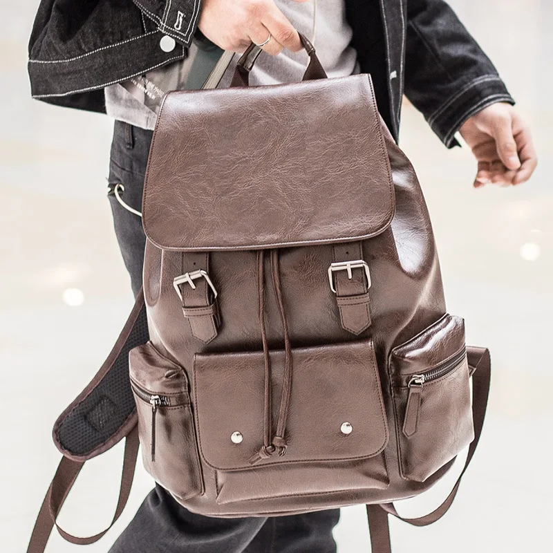 Женский рюкзак из искусственной кожи в Корейском стиле сумка-ведро для студентов