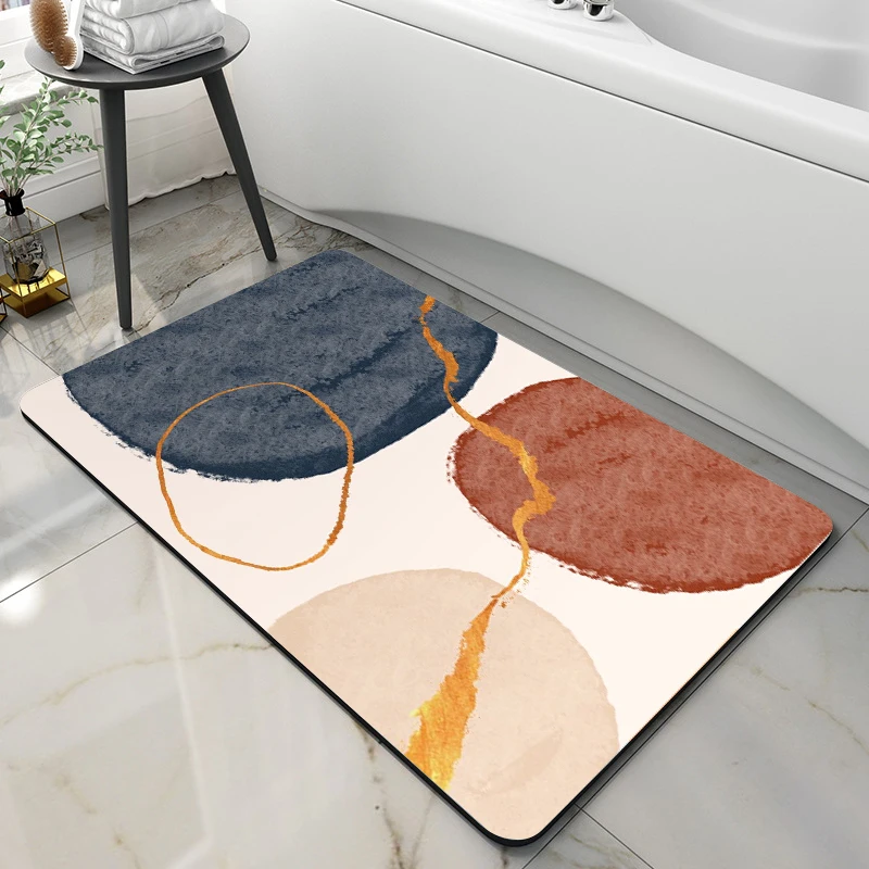 

Home Bath Mat Bathroom Carpet Water Absorption Anti Slip Absorbent Diatom Mud Soft Washable Rug Toilet Floor Mat Home Textile