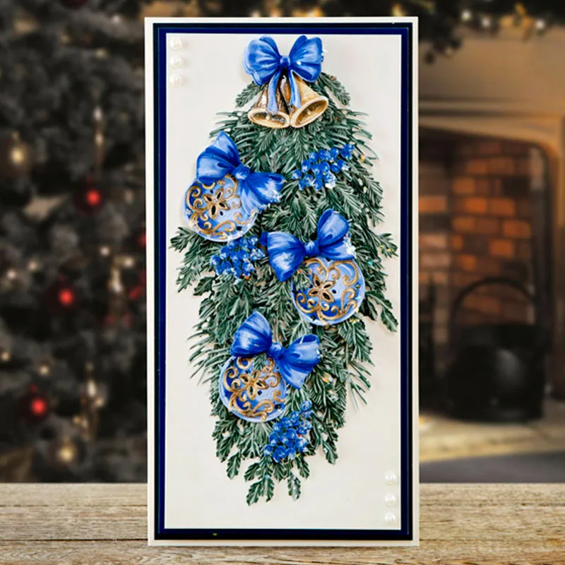 Венок листья пиццы вечерние металлический Трафаретный вырубной штамп