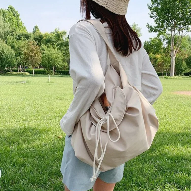

Large Capacity Tote Designer Lady Messenger Crossbody Bag Drawstring Big Purses Summer Casual Canvas Hobos Women Shoulder Bags