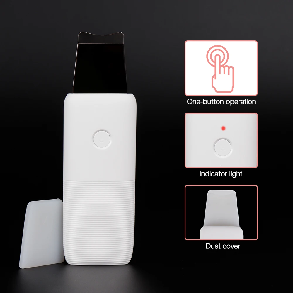 Rechargeable Ultrasonic Face Skin Scrubber Facial Cleaner Peeling Vibration Blackhead Removal Exfoliating Pore Tools | Красота и
