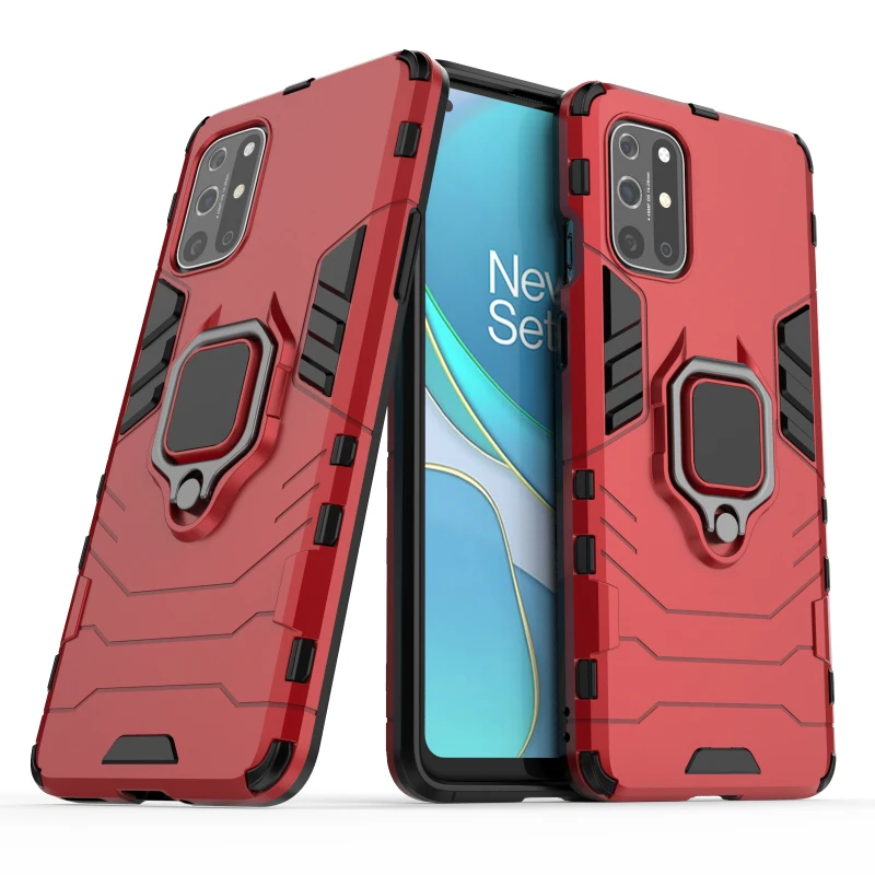 

Shockproof Armor Phone Case For Oneplus 7 8 8T 7T 9 6T Pro N100 Nord N10 5G Rugged Military Metal Stand PC Back Protective Cover