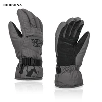 corbona 2021 teenage outdoor riding ski gloves waterproof non slip wear resistant back hand zipper