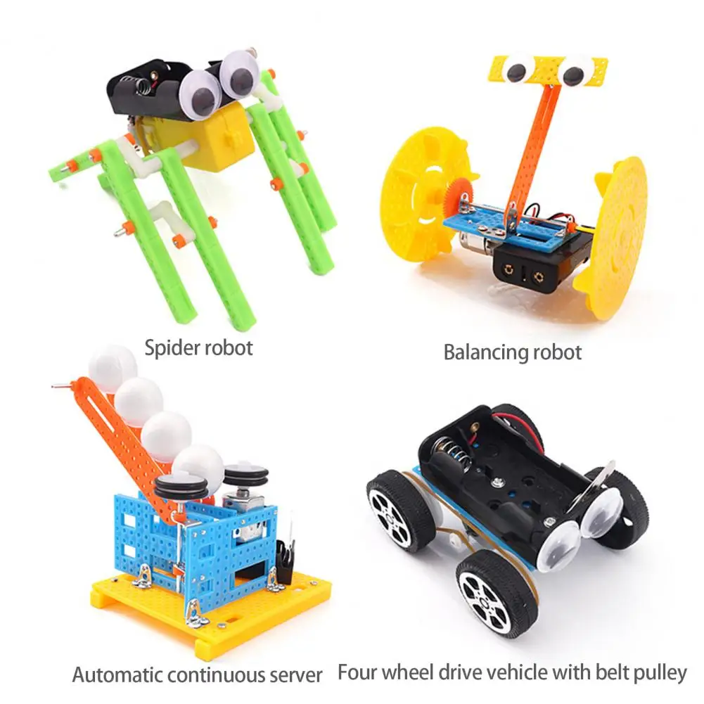 

6/9/12Pcs Plastic Electric DIY Assembling Motor Robotic Toys Educational Kits for Science Experiments