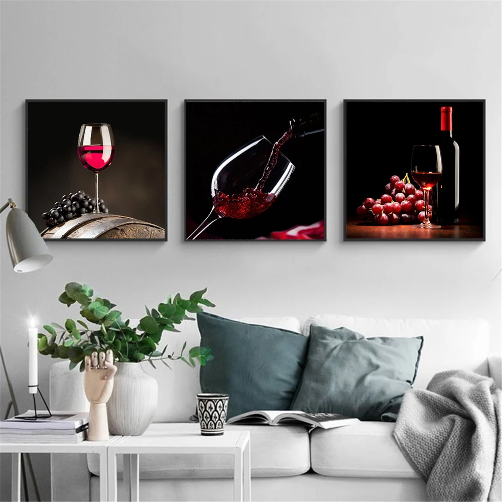 Настенная Картина на холсте с изображением красного вина постеры и принты еды