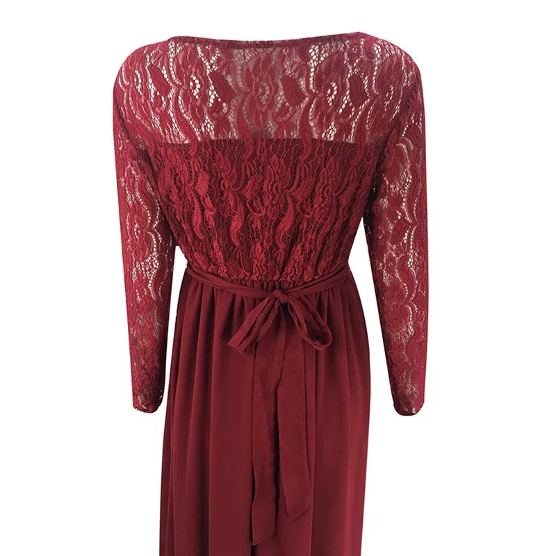 

Women pregnant dresses Long Sleeves Lace maternity dresses photography props Long Maxi pregnant photo shoot dress