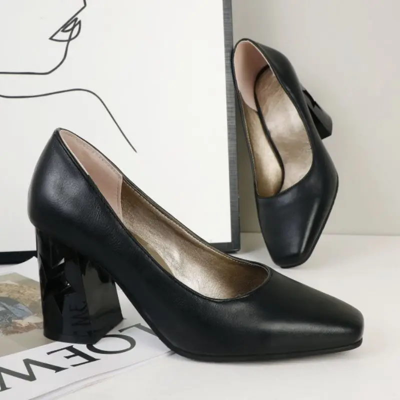 

Coolcept Size 32-43 Women High Heel Shoes Square Toe Strange Heel Pumps Women Fashion Cool Party Shoes Women Footwear