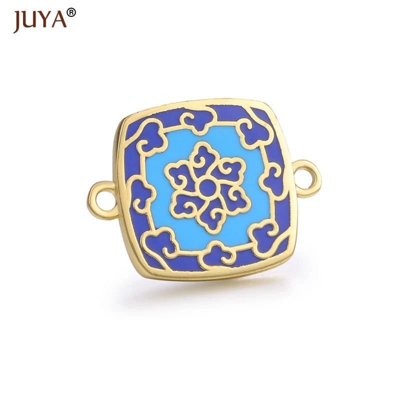 As Picture Juya новейший высококачественный медный металл с цветной эмалью дизайн очаровательные соединители аксессуары для самостоятельного изготовления ювелирных изделий ремесло - Цвет: As Picture