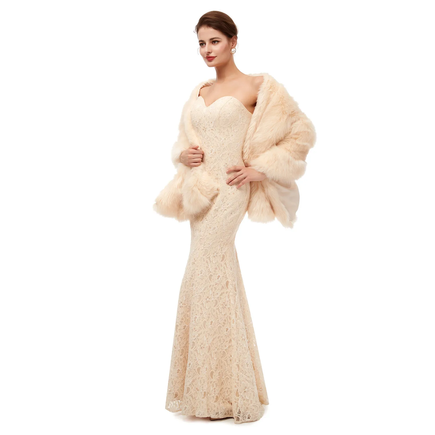 JaneVini Новое поступление зимние палантины из искусственного меха Свадебные шали