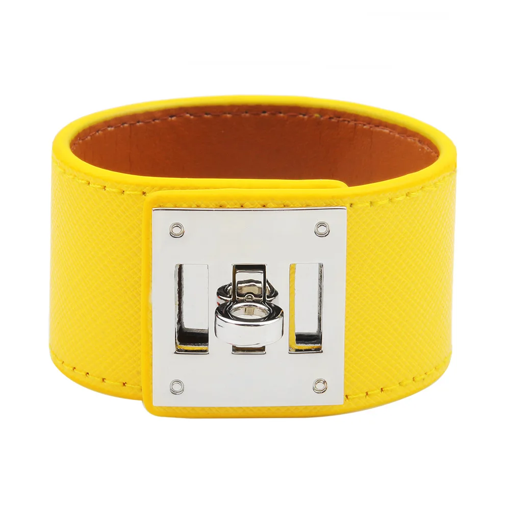 

European and American Fashion Trendy Women's Charm Bracelet, Hip-hop Punk All-match Genuine Leather Female Cuffs, Bangle Jewelry