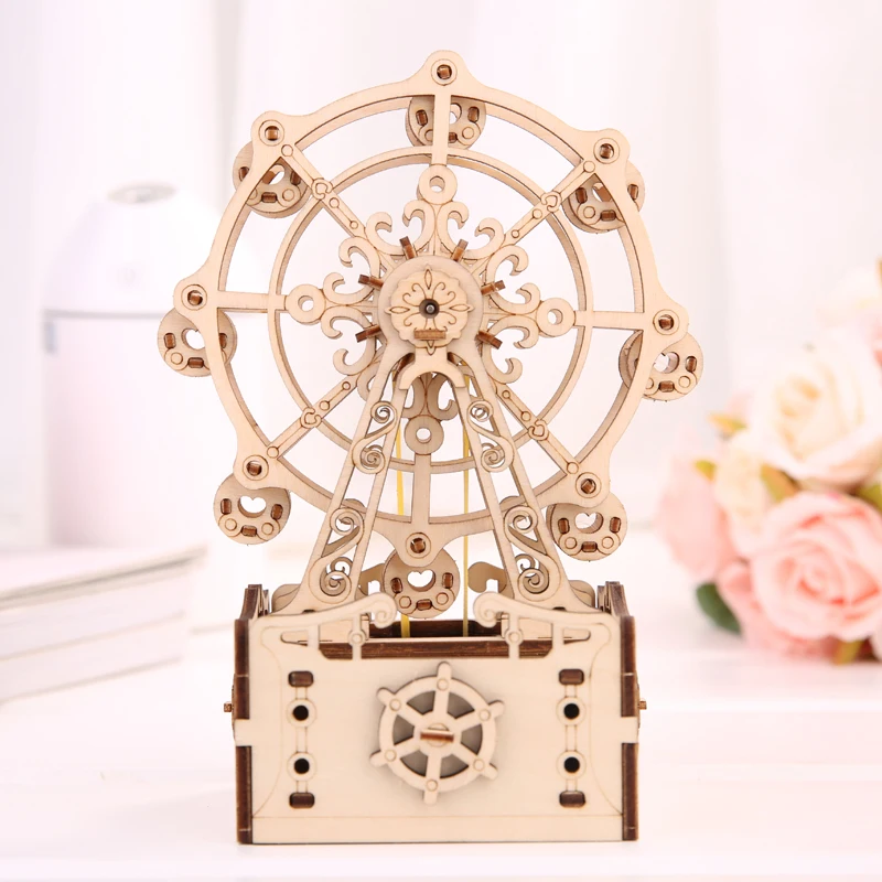 

DIY Ferris Wheel Music Box Birthday Gifts Wooden Music Box Presents For Boyfriend Caja De Musica Christmas Decoration EB50MB