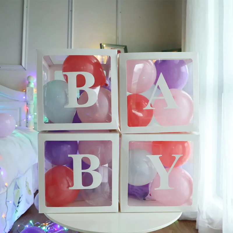 

Transparent Letter Custom Baby Name Balloon Box Girl Boy Baby Shower Bride To Be Mariage Wedding Decoration Birthday Party Decor