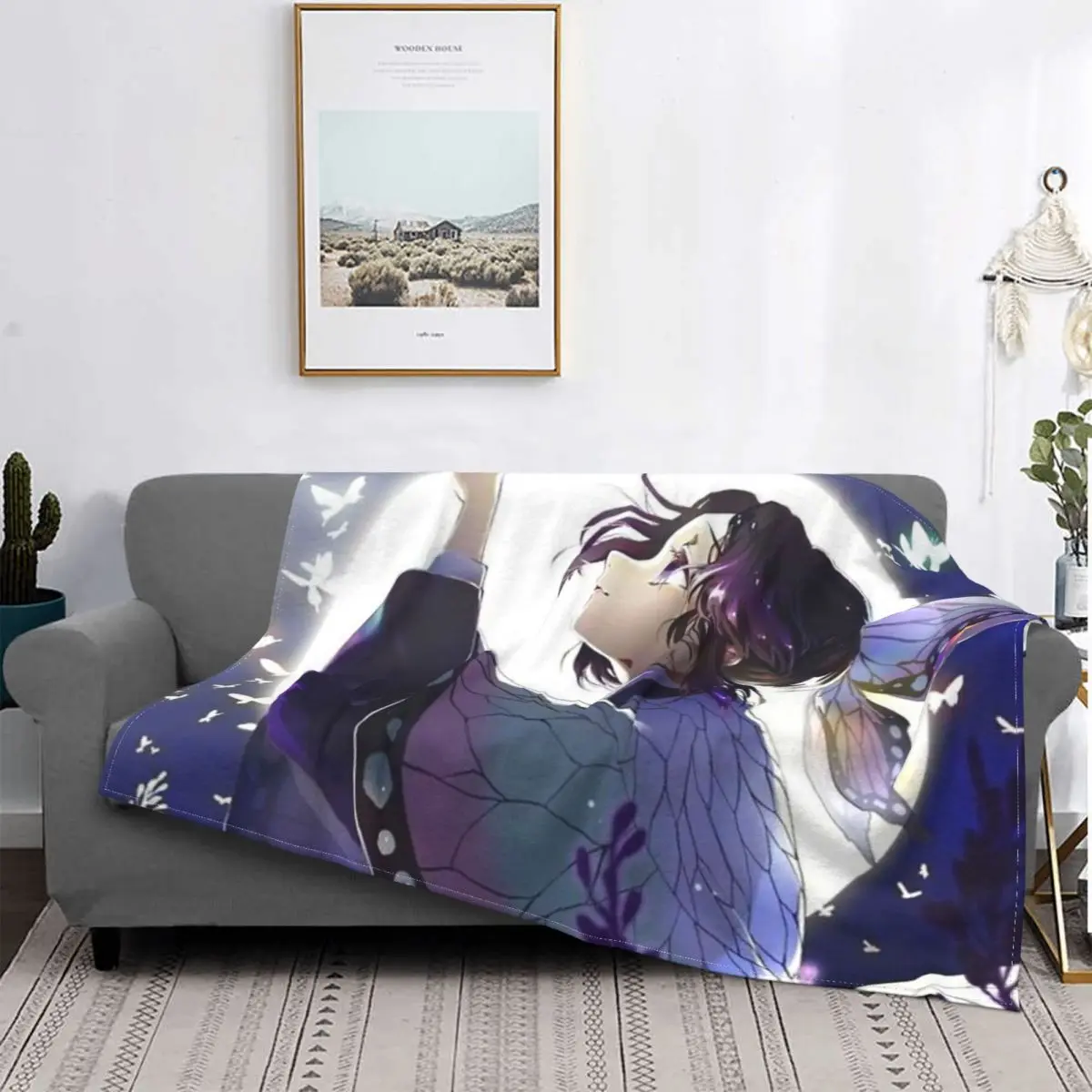 

Shinobu Kocho Demon Slayer Blanket Bedspread Bed Plaid Muslin Baby Blanket Plaid Blanket Blanket For Newborns