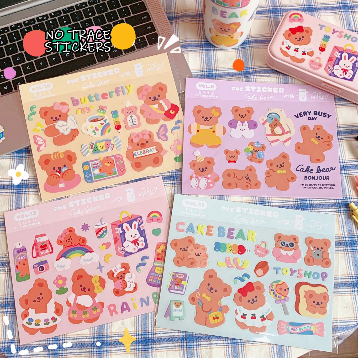 

Korea Ins Soft Cute Bear Hand Account Stickers Cute Mobile Phone Case Waterproof Fun Stickers Water Cup Decoration Sealing Stick