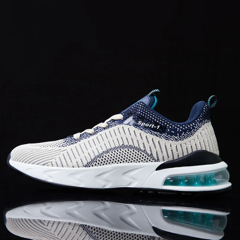 

Hot sale Men Air Cushion Running Shoes Weaving Light Sports Shoes Man Non slip Breathable Air Sneakers Men