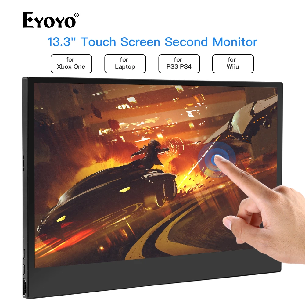 Eyoyo 13 3 &quotUSB Type C HDMI Портативный игровой монитор FHD 1920X1080 ЖК-экран ноутбук телефон