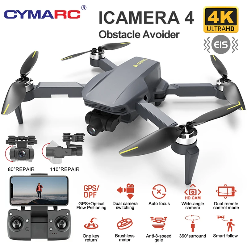 HR iCamera4 Anti-Shake Gimbal Helicopter Drone Brushless Motor Quadcopter FPV 4K HD Multi-Axis Steering Camera Dron
HR iCamera4 Anti-Shake Gimbal Helicopter Drone Brushless Motor Quadcopter FPV 4K HD Multi-Axis Steering Camera Dron