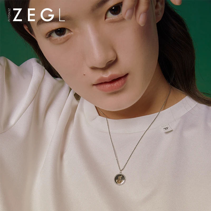 ZEGL дизайнерское ожерелье из стерлингового серебра 925 пробы для влюбленных мужчин