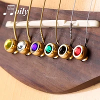 6pcs acoustic guitar string bridge pins colorful copper brass endpin replacement parts accessories