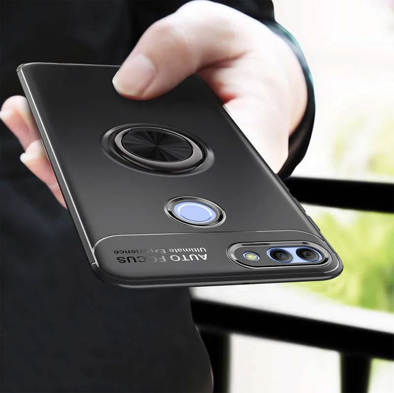 Чехол Tsimak для huawei Y5 Y6 Pro Y7 Y9 Prime, Силиконовый противоударный чехол для телефона с магнитным кольцом для автомобиля