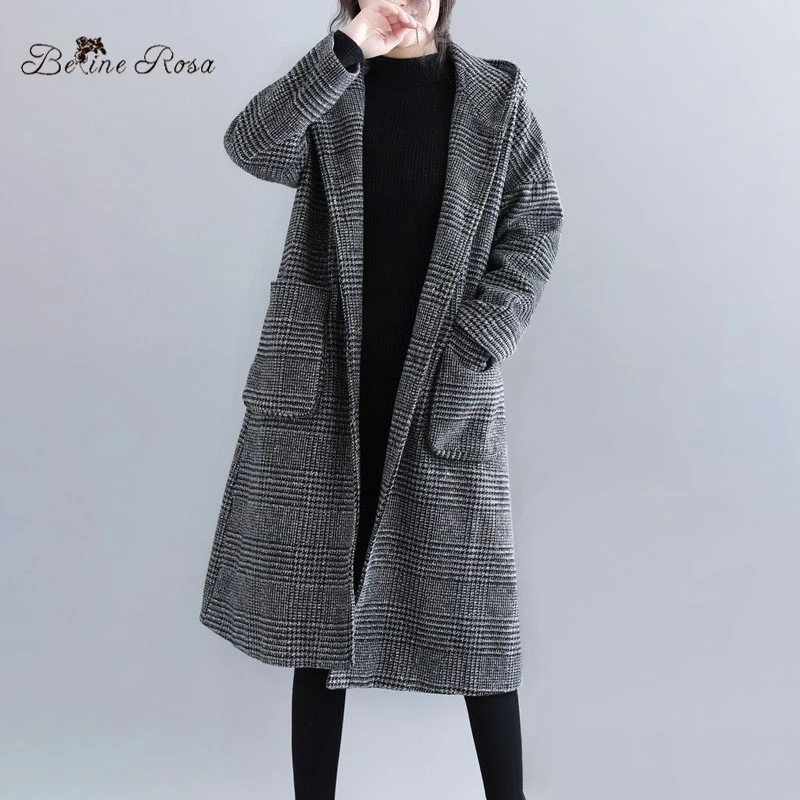 BelineRosa Женское зимнее пальто L XL 2XL размера плюс женская одежда Хаундстут