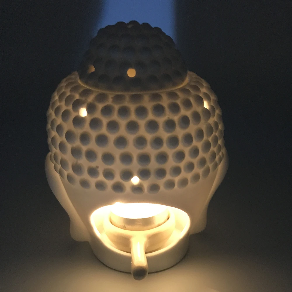 Керамическая ароматерапия масляная горелка с Буддой голова аромат эфирное масло